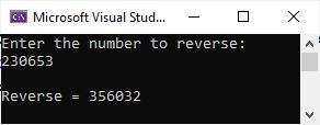 c sharp reverse a number