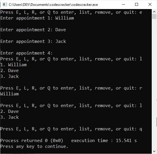 c queue example program