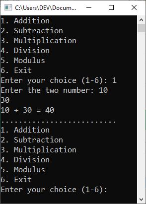 c switch case example