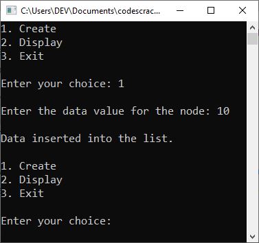 linked list in c example