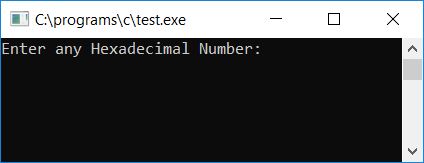 c hexadecimal to decimal