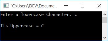 c lowercase to uppercase character