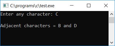 c print adjacent characters