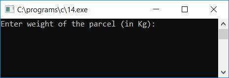 c program calculate parcel charge