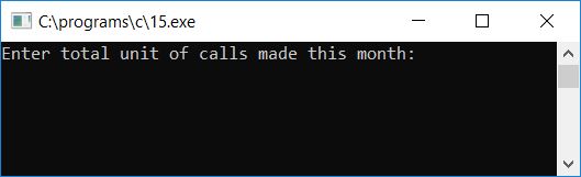 c program calculate phone call bills