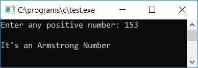 c program check armstrong or not