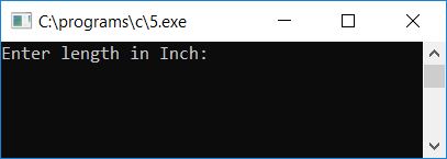 c program convert inches to centimeters