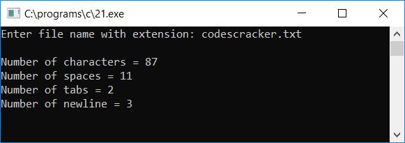 c program count tabs in file