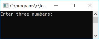 c program find biggest of three numbers