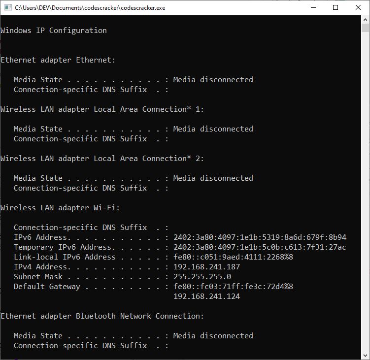 c program to get ip address