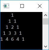 c program print pascal triangle