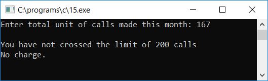 c program print phone calls bill