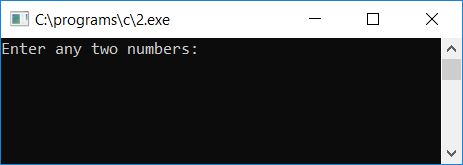 c program print sum of square two number