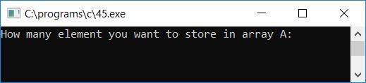 c program put common element in third array