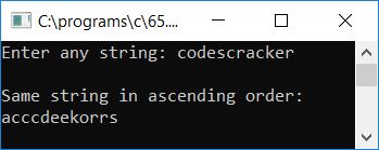 c program sort string in ascending order