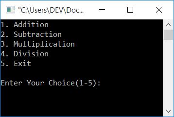 c program to make simple calculator