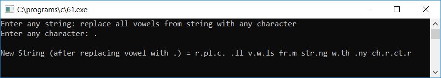 c replace vowels from string