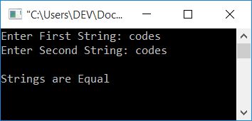 compare two string program c