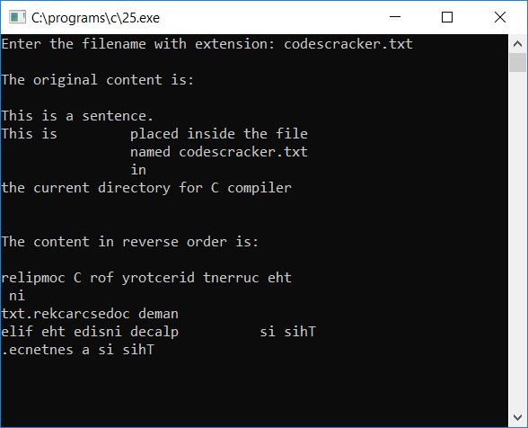 file content in reverse order c