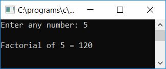 find factorial c