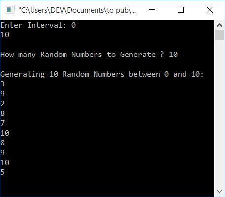 generate random numbers in range c