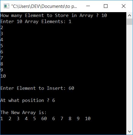 insert element at position c