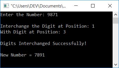 interchange any digits of number c