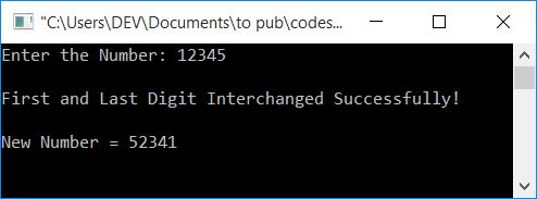 interchange digit of number c