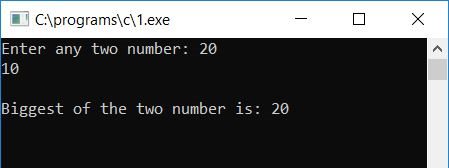 largest of any two number