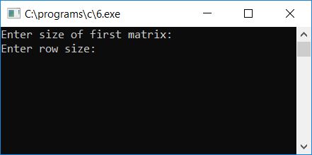 matrix multiplication c program