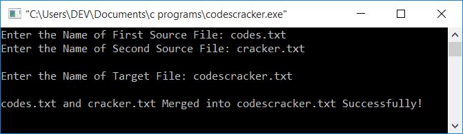 merge content of two file to third c