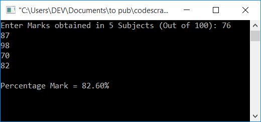 percentage mark program c