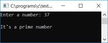 prime number program c