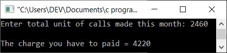 print phone call bill c program