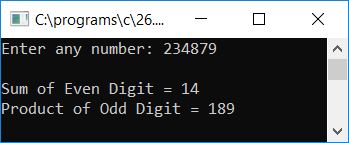 print product of odd digits c