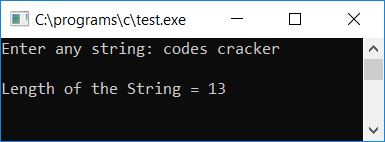 print string length using function c