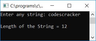 print string length without library function c