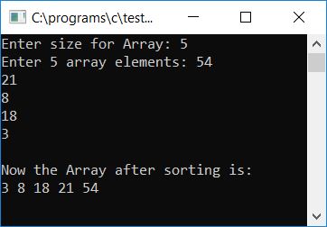 selection sort in c