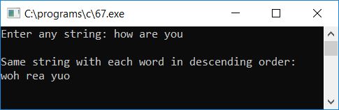 sort each word in descending order c