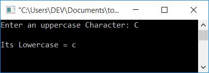 uppercase to lowercase c