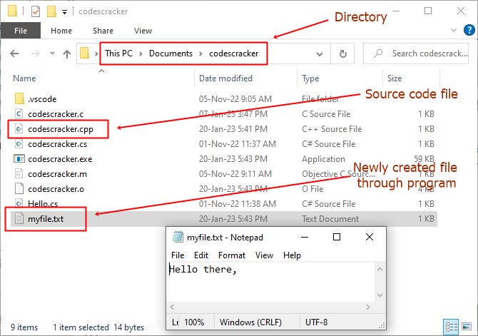 c++ file handling code