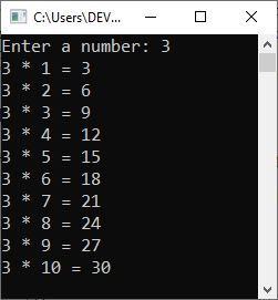 c++ for loop program