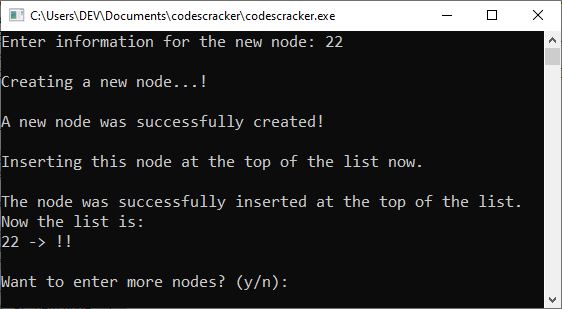 C++ linked list program