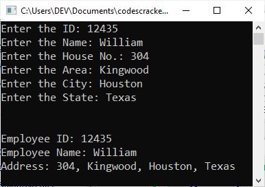 c++ nested structure program