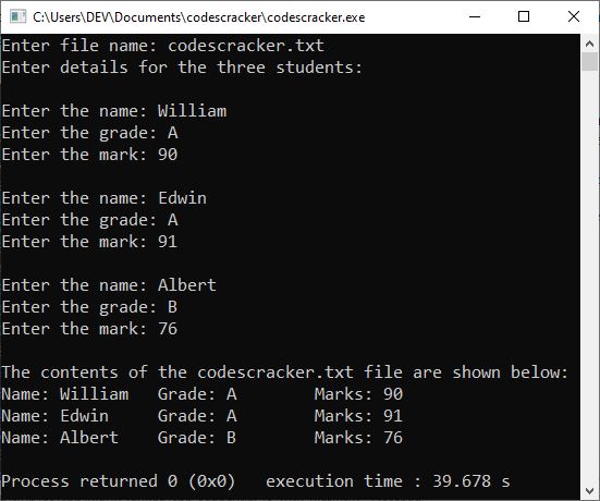 c++ operations on files sequential