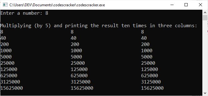 output formatting c++ example