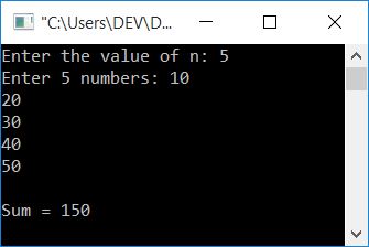 add n numbers using while loop cpp