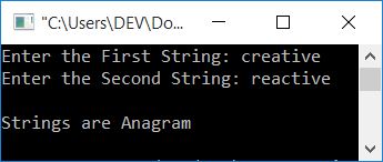 anagram program c++