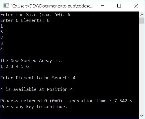 binary search example c++