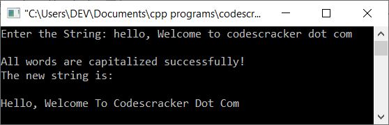 capitalize every word in string cpp